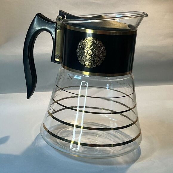 Elegant Black and Gold Coffee Carafe - Picture 2 of 5
